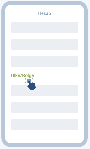 «Ülke/Bölge»yi seçin